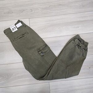 Dear John‎ Denim Cargo Palm Green Olive Pants Joggers Womenes Size 27 NWT